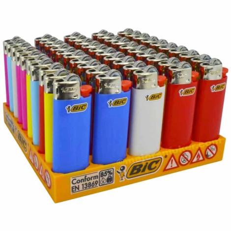 50 briquets Bic mini J25 à pierre